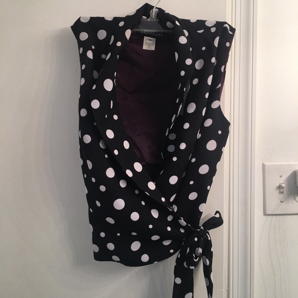 Navy blue and white polka dot 2 piece dress set - Picture 2 of 8